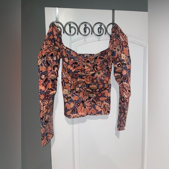 A.L.C Chandler Floral Sweetheart neckline & Puff Sleeve Floral Top 💕 size 2 - Picture 7 of 14